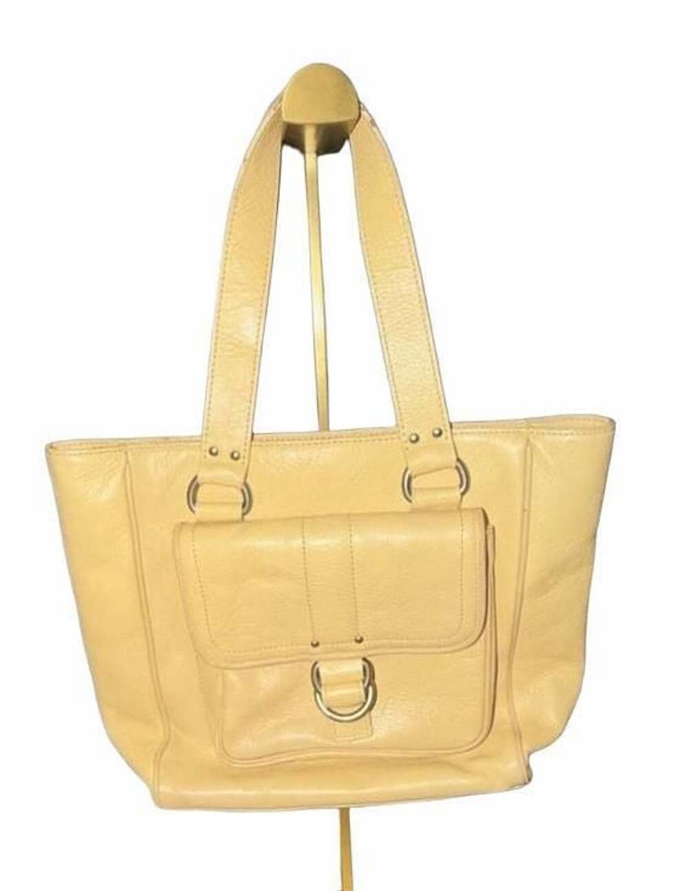 Marc Jacobs Leather Top Handle Bag Yellow 18""